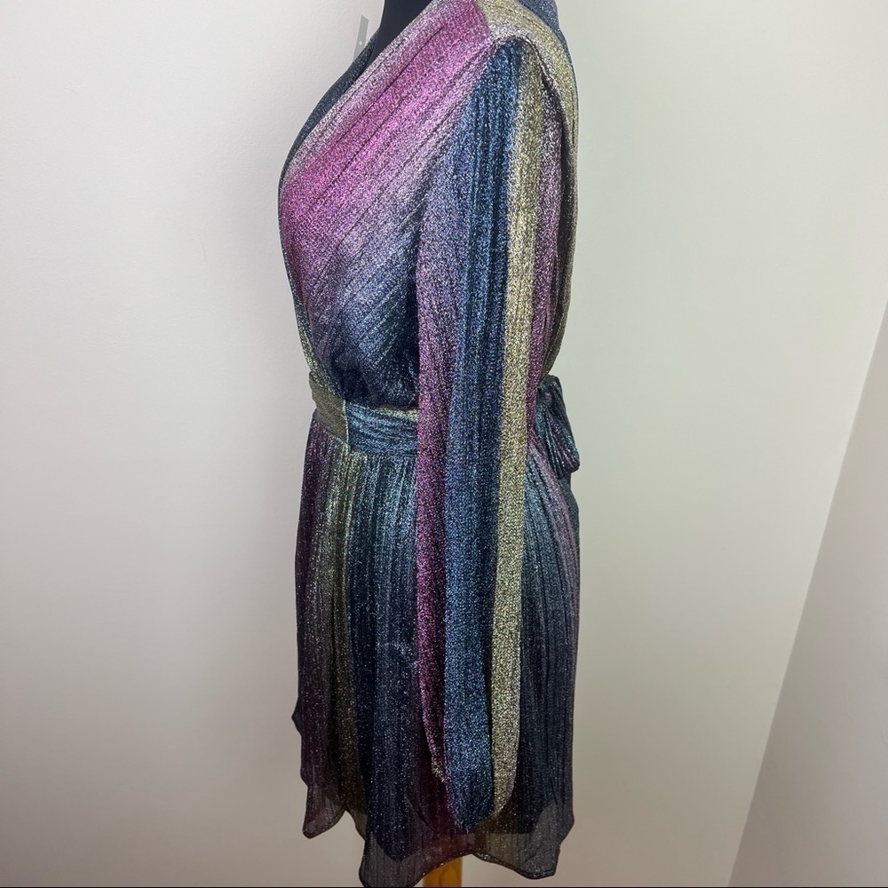 4SI3NNA Weila Long‎ Sleeve Wrap Minidressin Rainbow - Picture 6 of 16